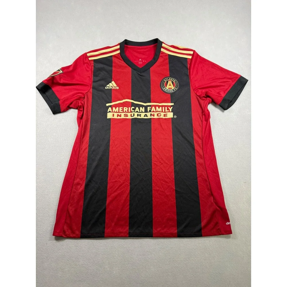 Adidas Atlanta United FC Soccer Jersey Mens L Red Black 2017 Inaugural Season